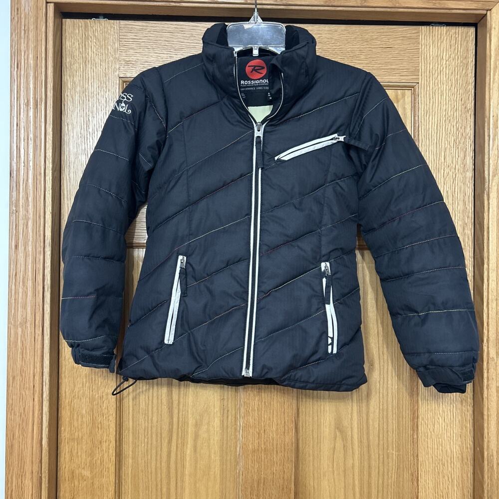 Rossignol Girls Ski Coat Jacket Sz 10 Black Fits Sz 7 / 8. Runs Small